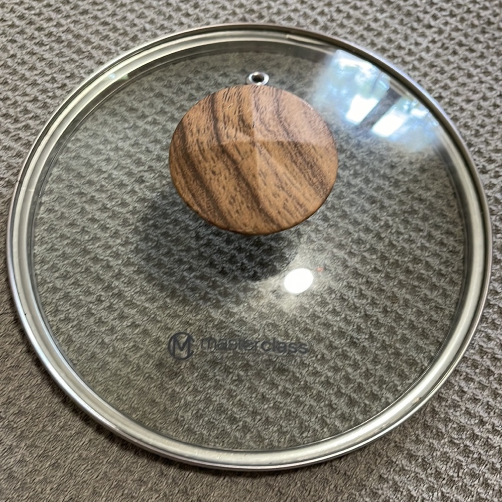 Masterclass Premium Collection Vented LID ONLY 7 inch Wood and Glass EUC